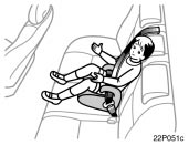 Toyota Prius: Child restraint. A booster seat must be used in forward−facing position only.