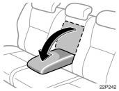 Toyota Prius: Armrest. To use the armrest, pull it down asshown in the illustration.
