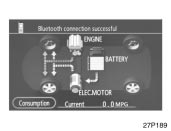 Toyota Prius: Hands−free system. When the “ACC” or “IG−ON” mode isenabled, the selected Bluetooth phonewill be automatically connected and theconnection result is displayed.