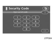 Toyota Prius: Hands−free system. 3. Input the security code.