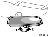 Toyota Prius: Anti−glare inside rear view mirror. Adjust the mirror so that you can justsee the rear of your vehicle in the mirror.