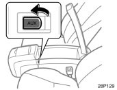 Toyota Prius: AUX adapter. An AUX adapter is installed in the rearconsole box.