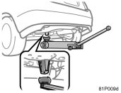 Toyota Prius: Positioning the jack. Rear