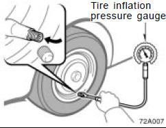 Toyota Prius: Checking tire inflation pressure. 1. Remove the tire valve cap.